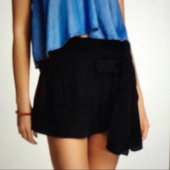 Free People Pants - Free People side tie flowy black shorts